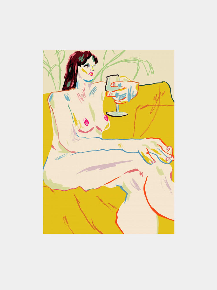 Girl With A Wineglass Art Print
