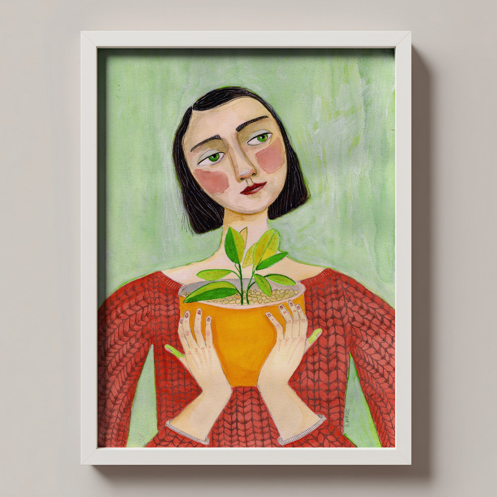 Woman Holding Green Plant