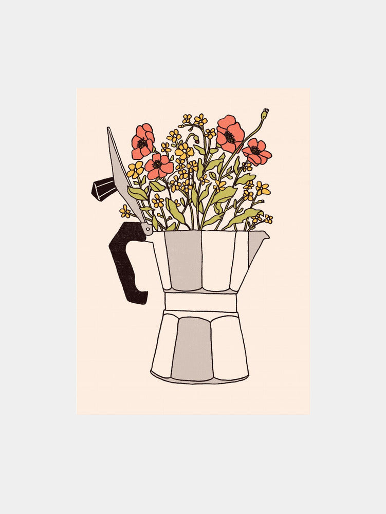 Brewed Blooms Art Print