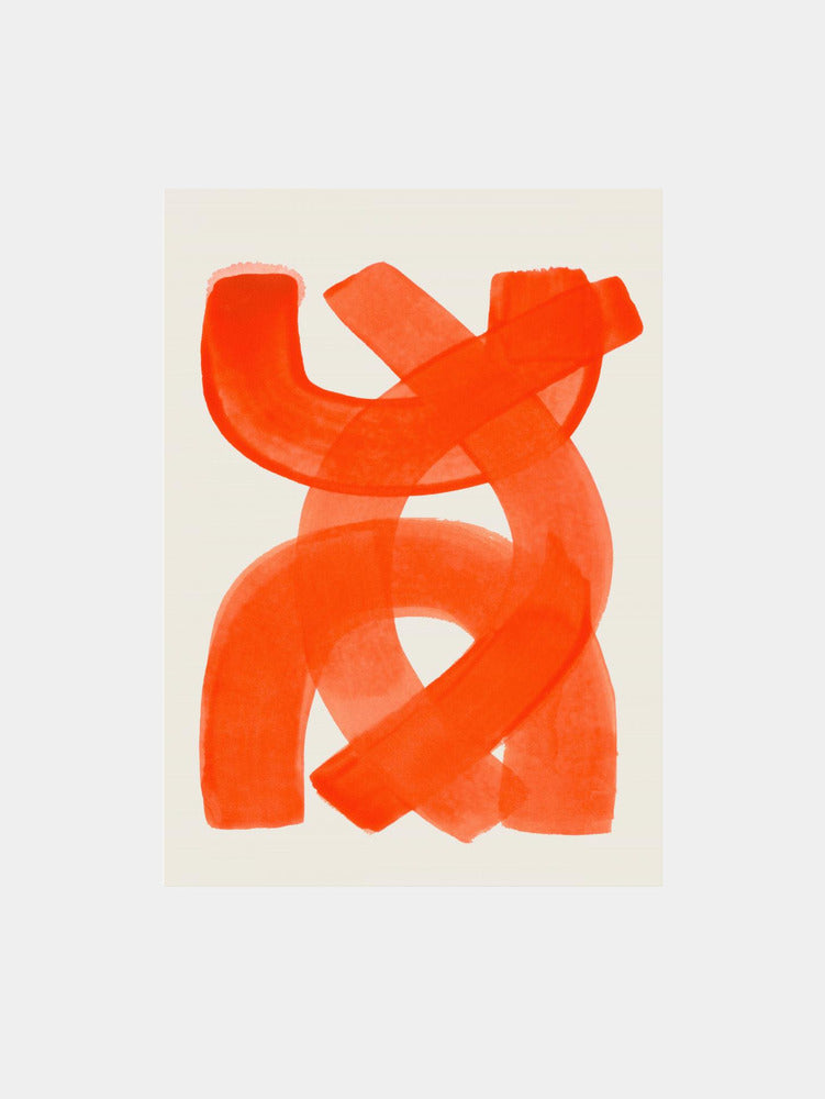 Orange strokes Art Print