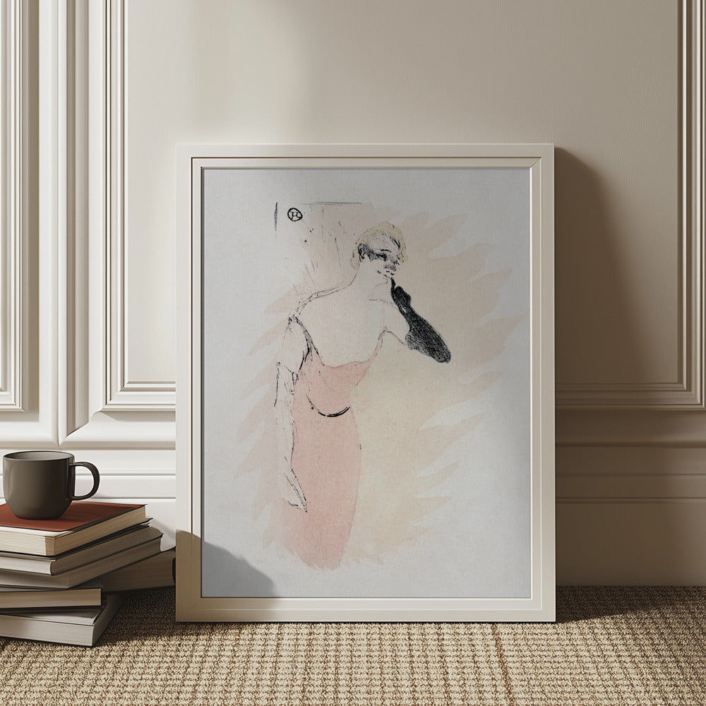 Yvette Guilbert In columbine a Pierrot (1894) Art Print