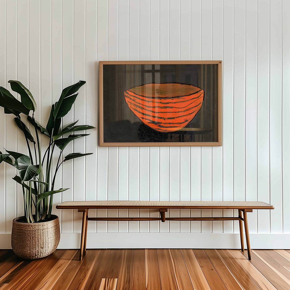 Orange Striped Bowl