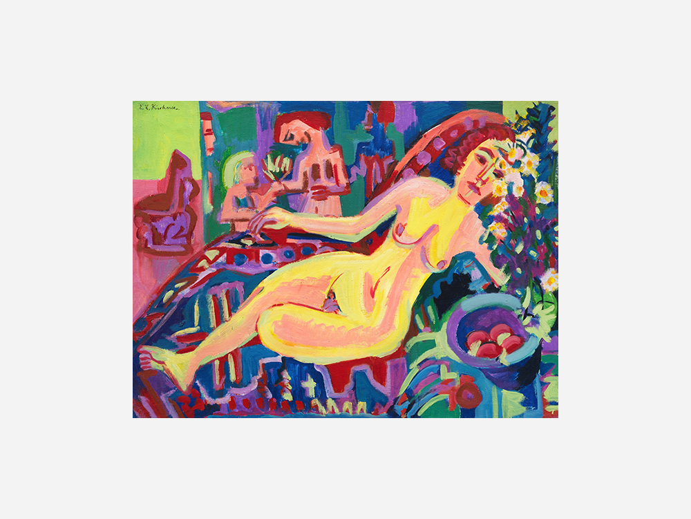 Ernst Ludwig Kirchner "Nacktes Mädchen auf Diwan (1924)" Art Print