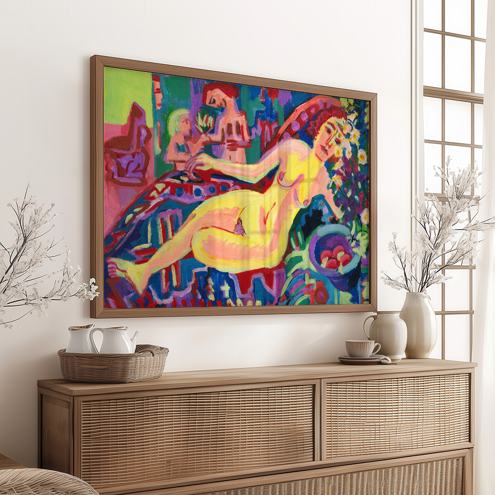 Ernst Ludwig Kirchner "Nacktes Mädchen auf Diwan (1924)" Art Print