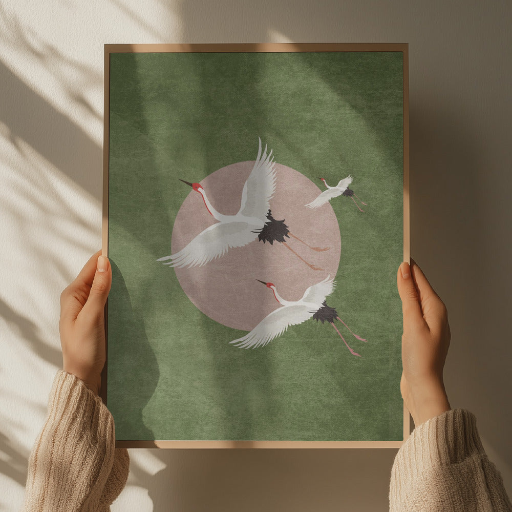 Cranes in Flight Art Print