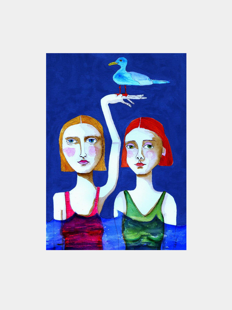Whimsical Women Blue Bird