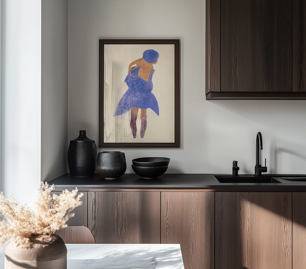 Egon Schiele "Standing Girl, Back View 1908" Art Print