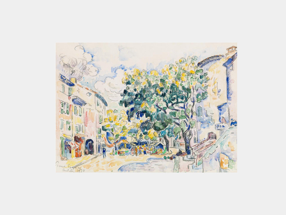 Paul Signac: "Sunlit Village Square" Art Print