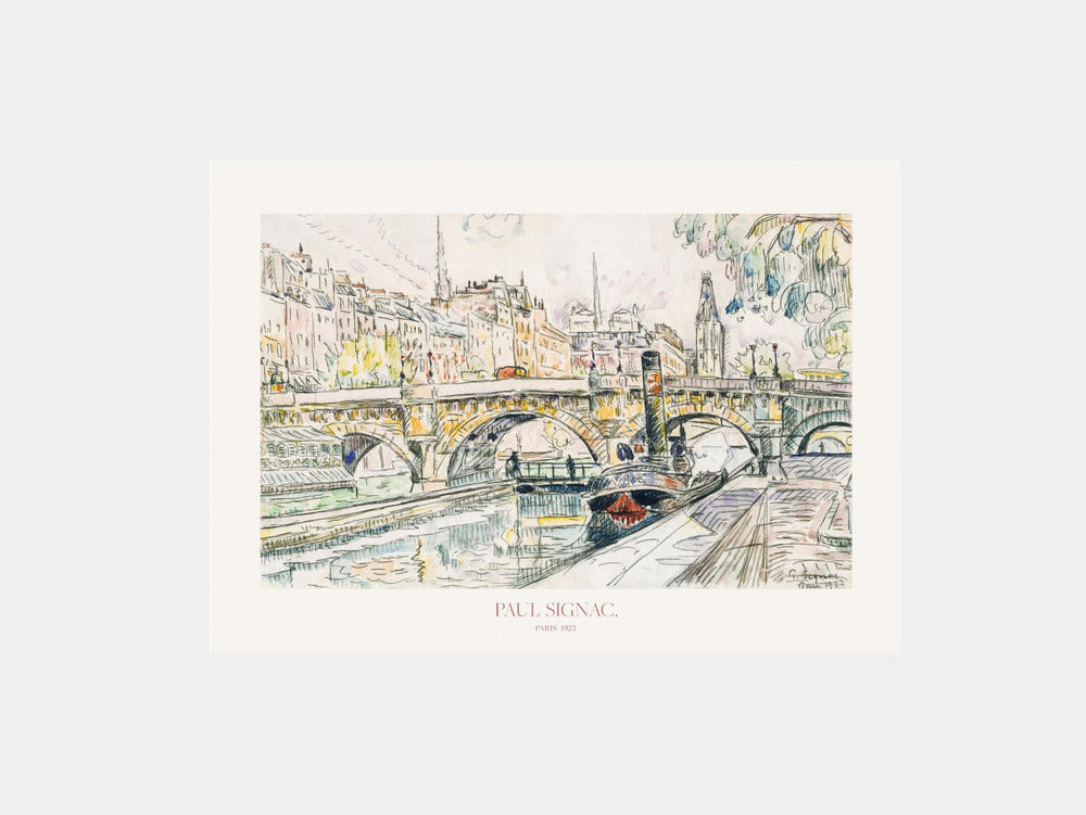 Paul Signac: "Tugboat at the Pont Neuf, Paris 1923" Art Print
