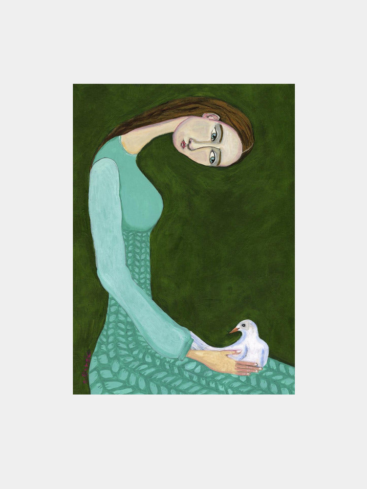 Serene Woman and Dove