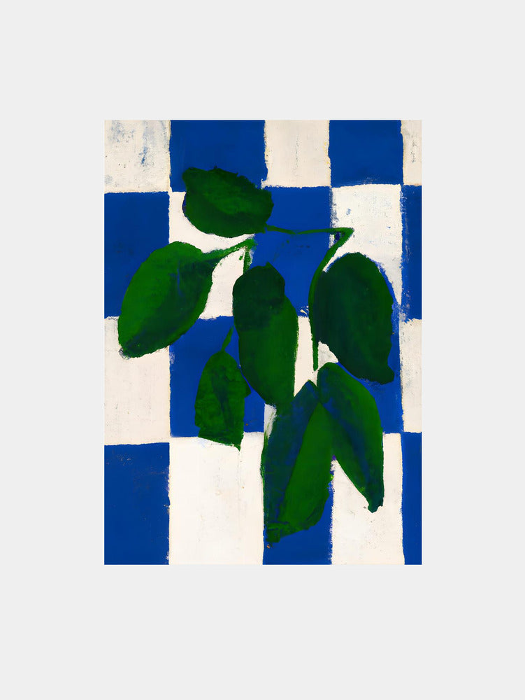 Checkered Greenery Art Print