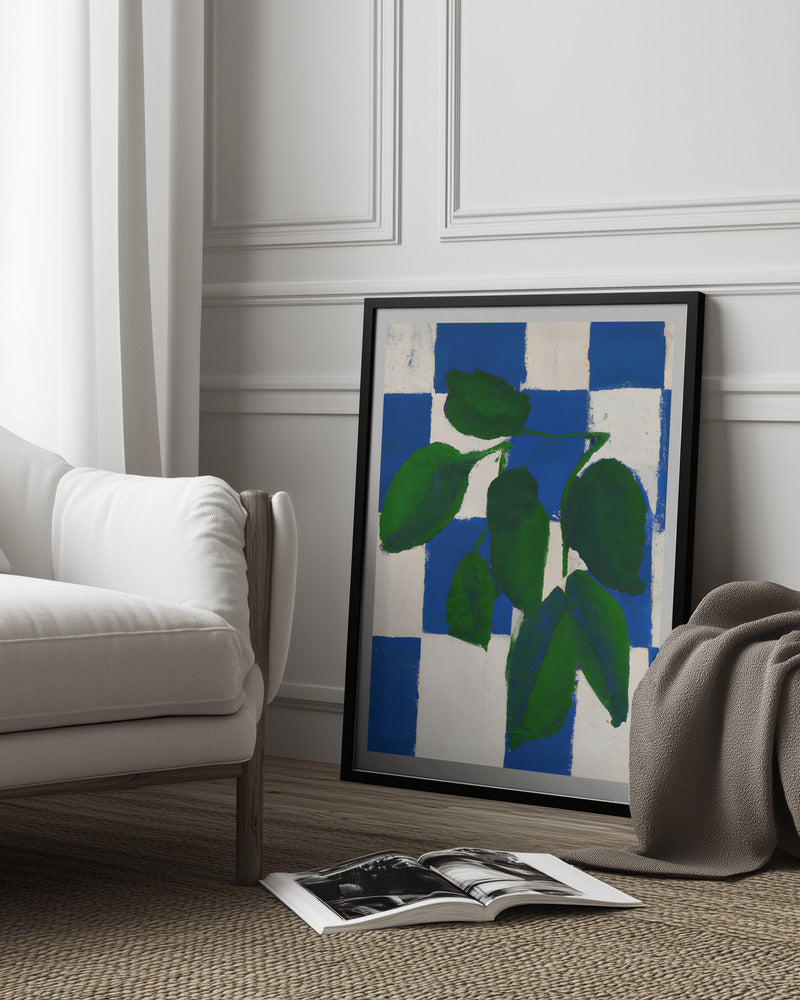 Checkered Greenery Art Print