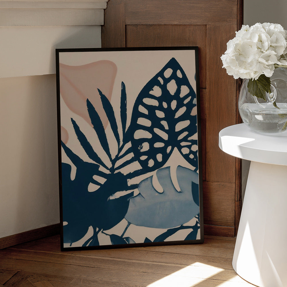 Powder Pink Leaves Art Print