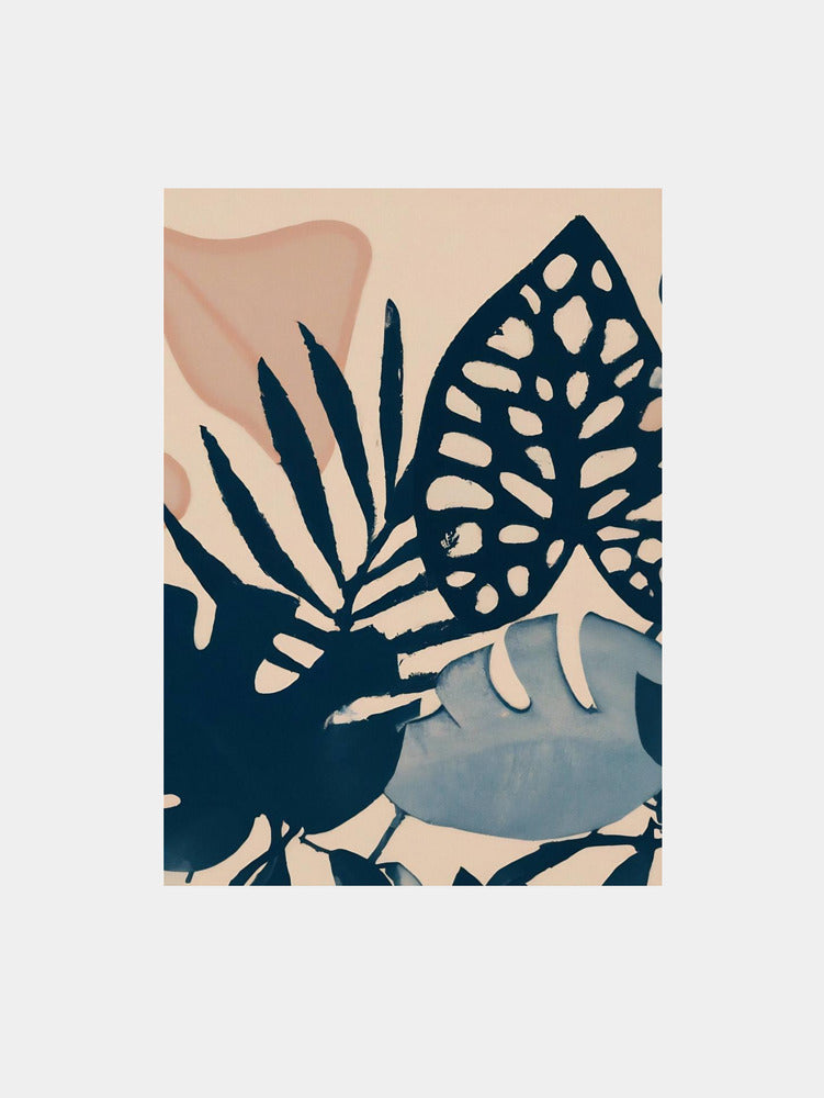 Powder Pink Leaves Art Print