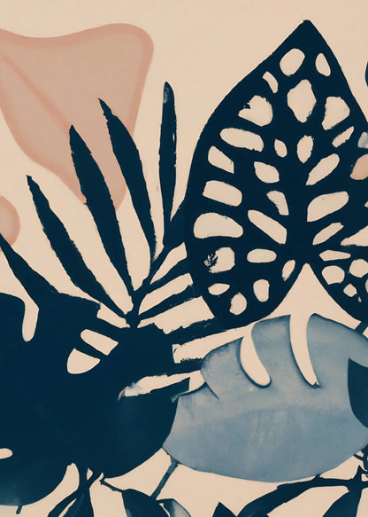 Powder Pink Leaves Art Print