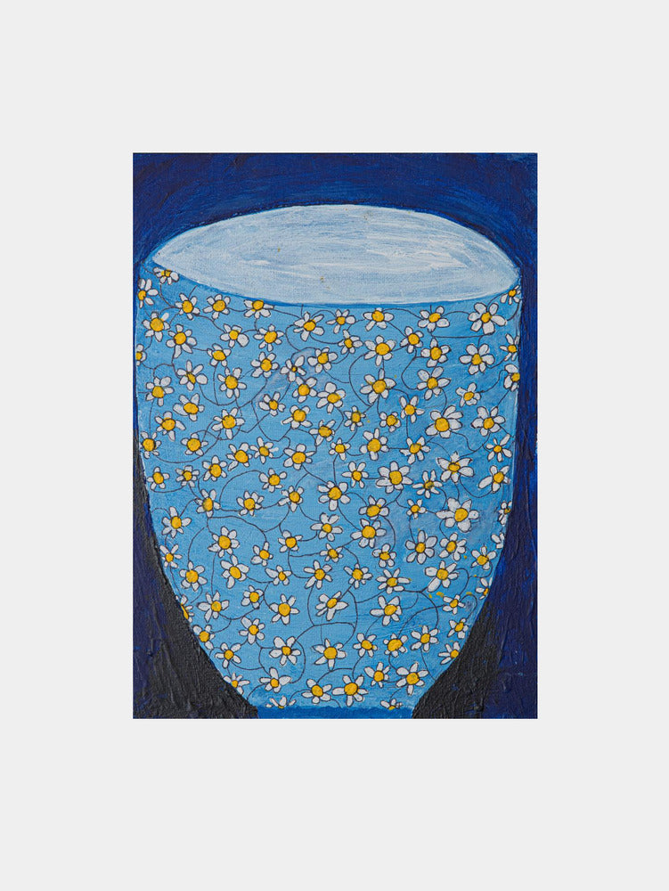 Blue Daisy Vase