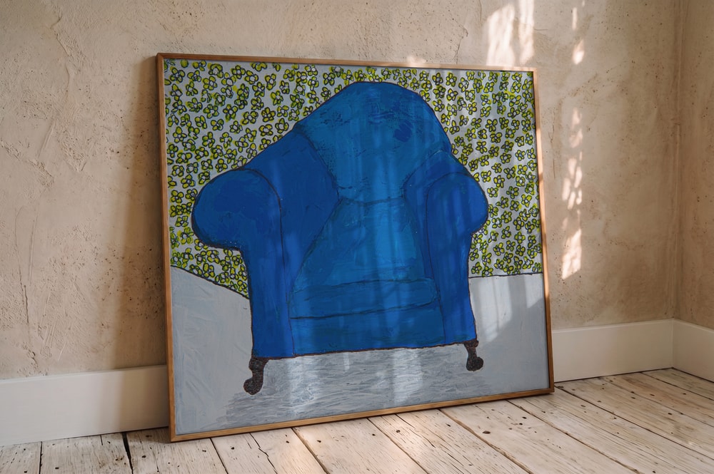 Blue Armchair and Flowers