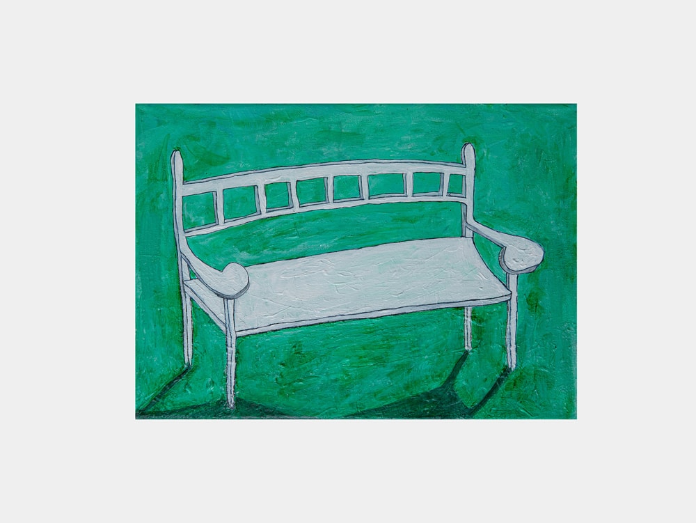 White Garden Bench