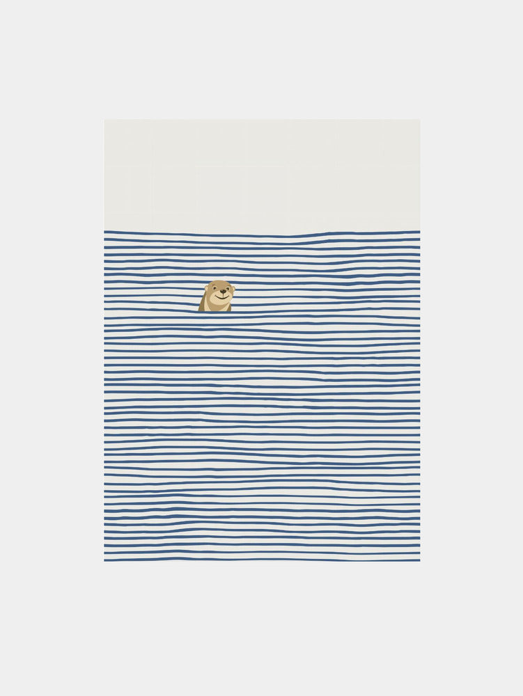 Happy Otter In Stripes