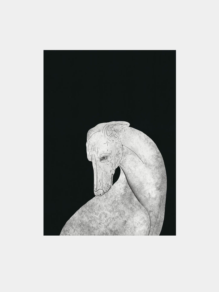 Greyhound black and white Art Print