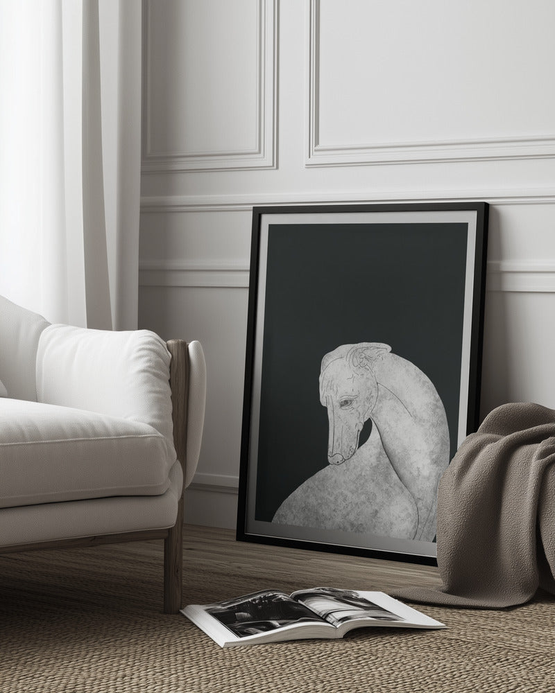 Greyhound black and white Art Print
