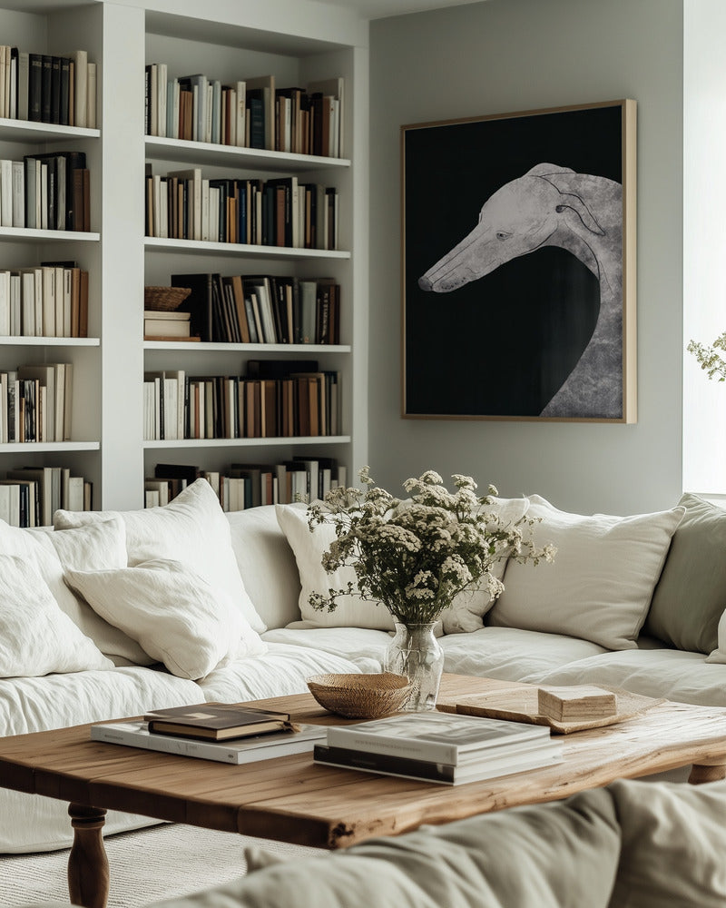Greyhound black and white II Art Print