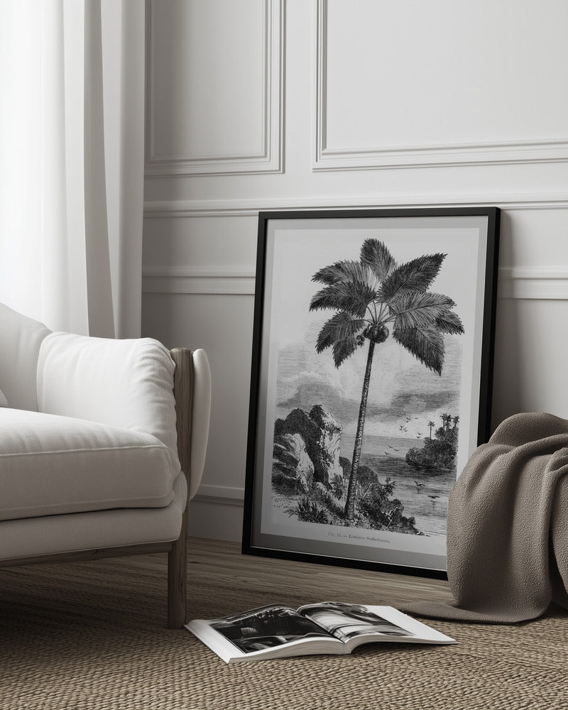 Vintage Palm Tree Drawing I Art Print