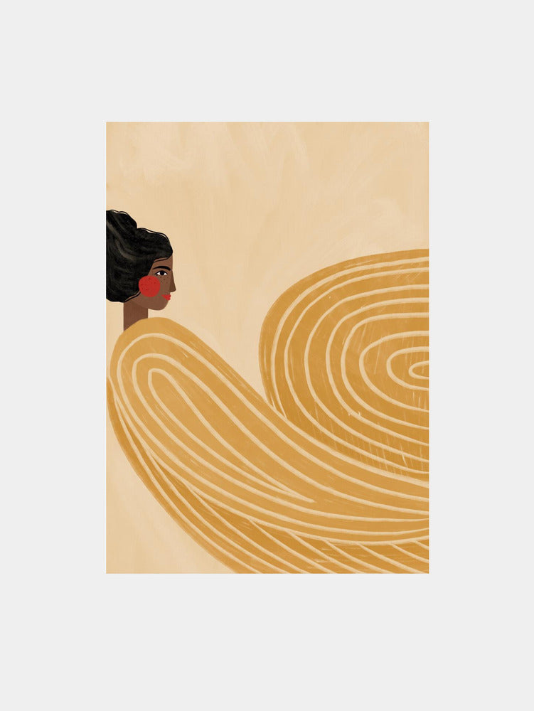 The Woman With the Yellow Stripes Art Print