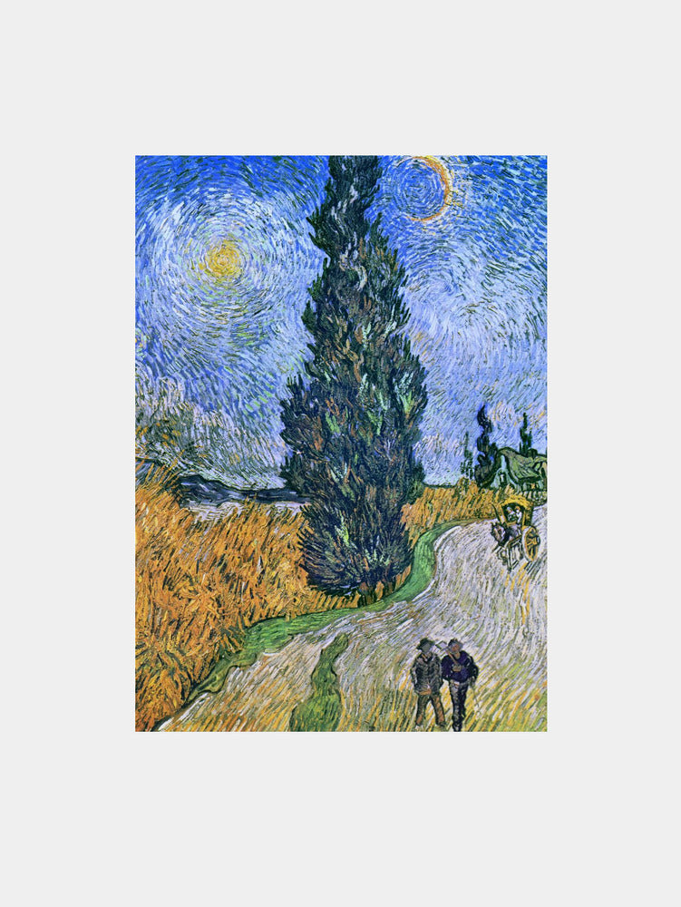 Van Gogh "Road With Cypress and Star 1890" Art Print