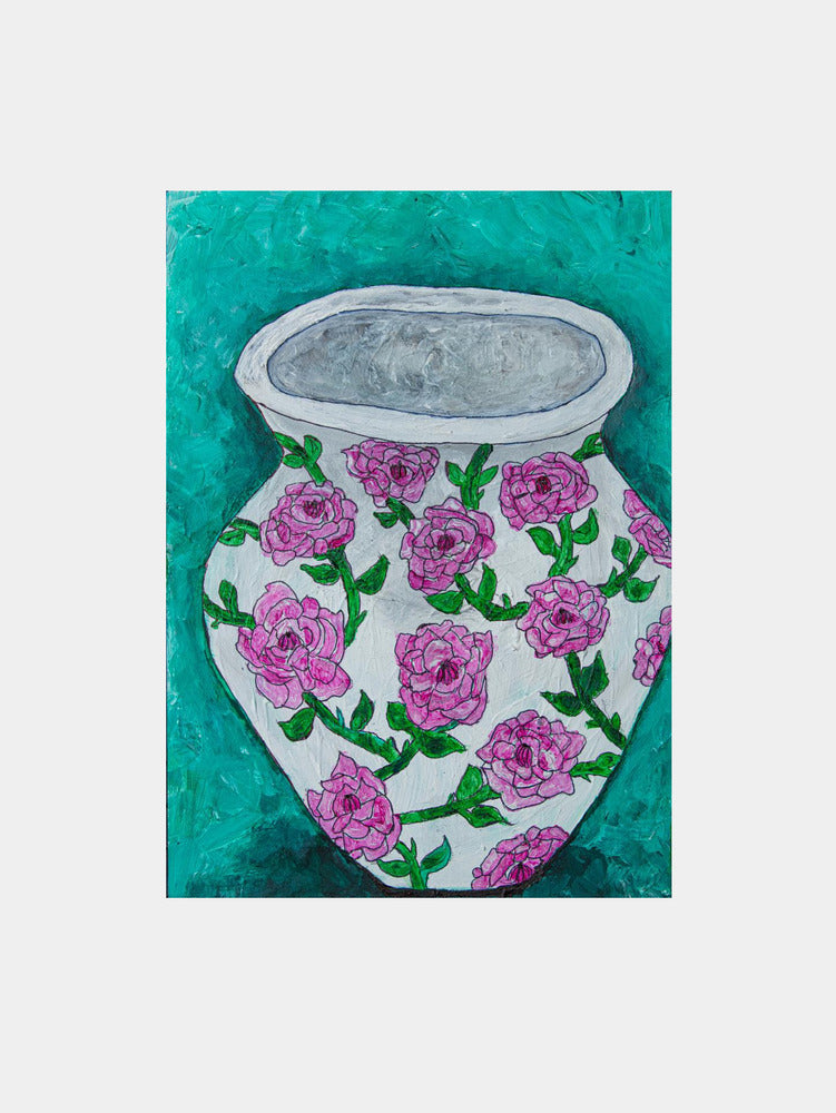 Pink Roses Vase