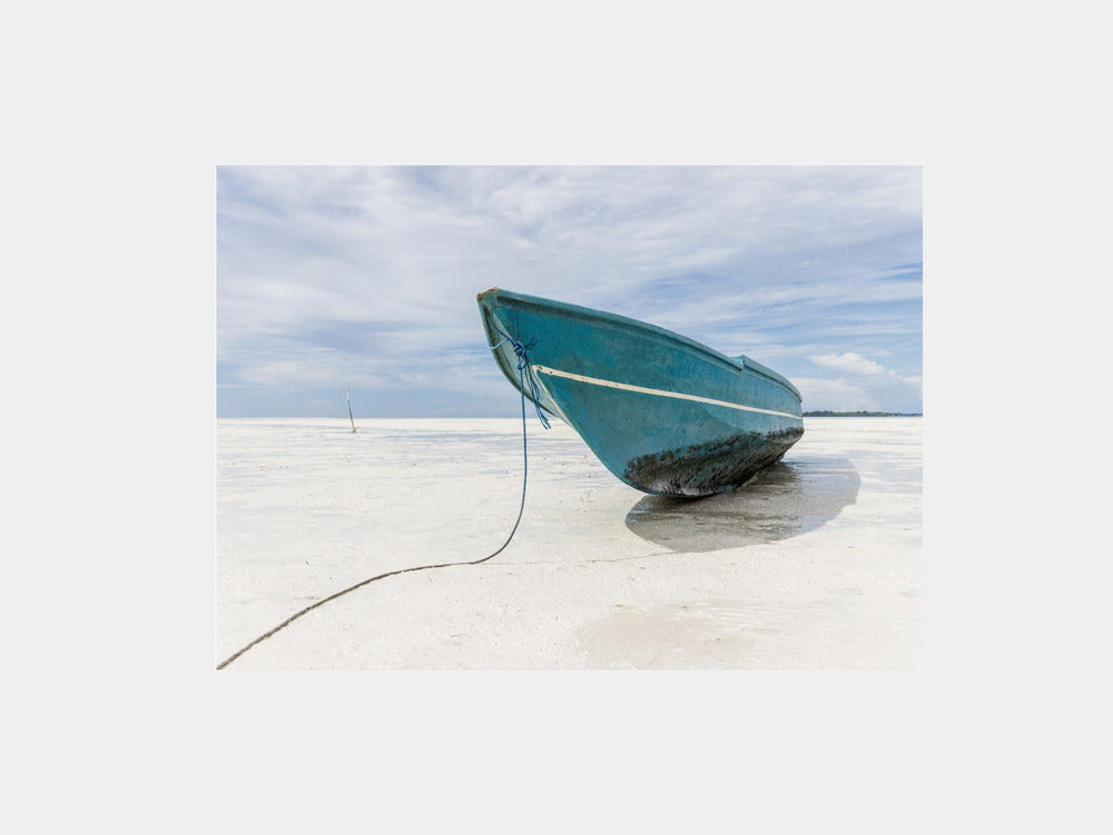 Tranquil Blue Boat Beach