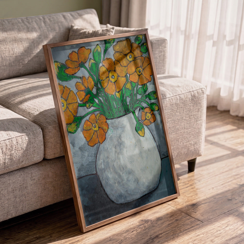 Rustic Orange Flower Vase
