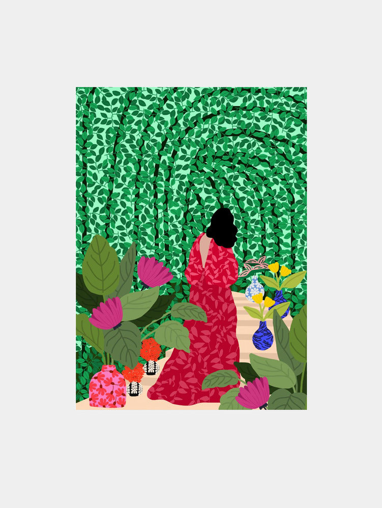 Girl At Her Garden