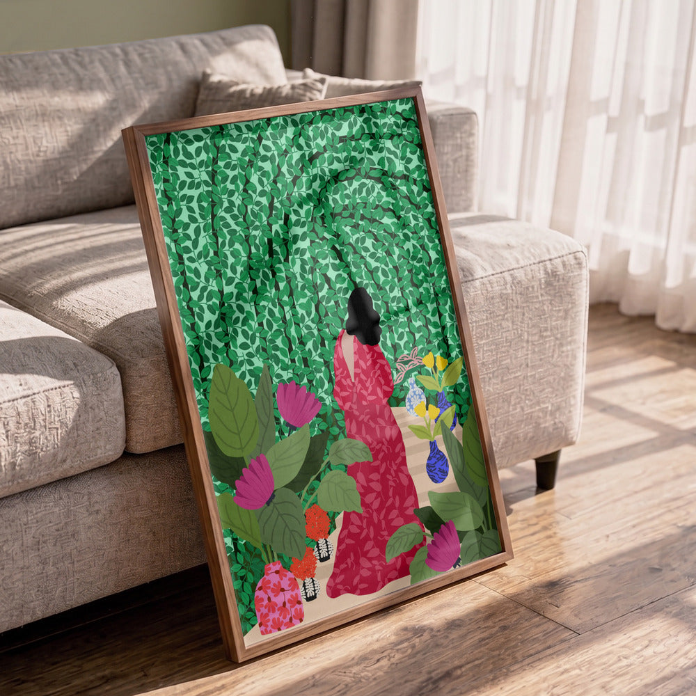 Girl At Her Garden
