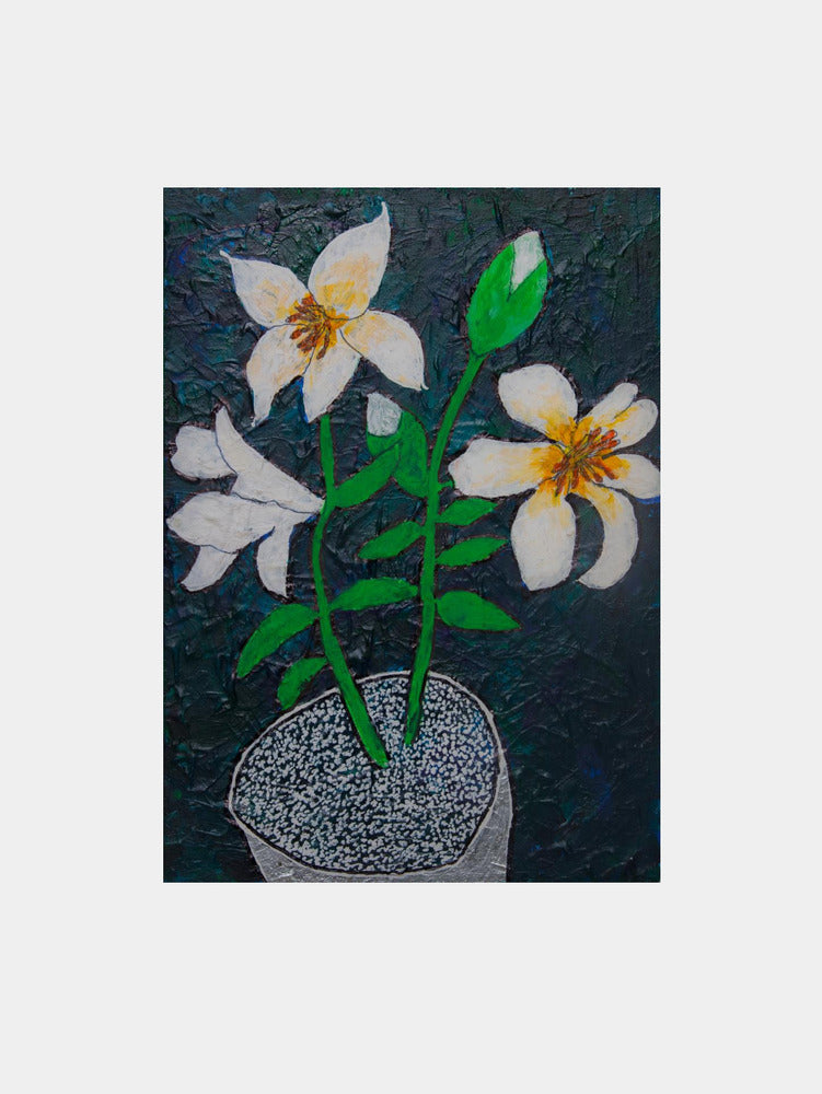 Potted White Lilies