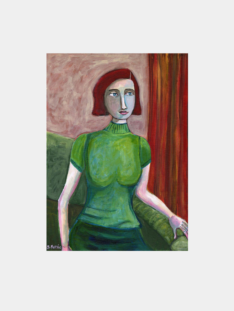 Redhead in Green