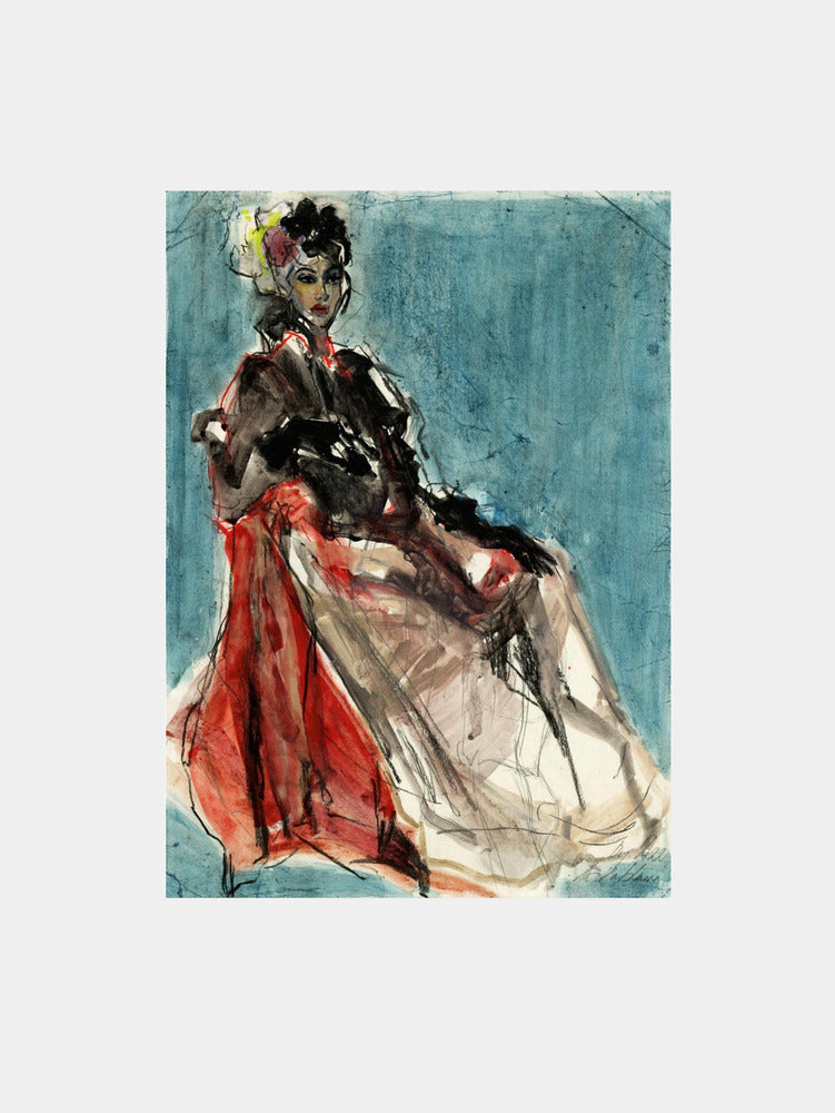 Elegant Pose of Woman Portrait Art Print