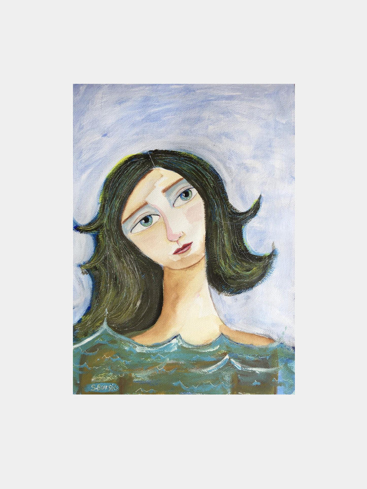 Pensive Woman Water Portrait