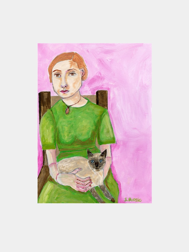Woman With Siamese Cat