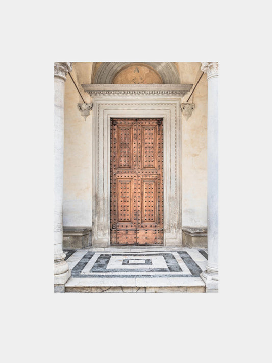 Ancient brown door Art Print
