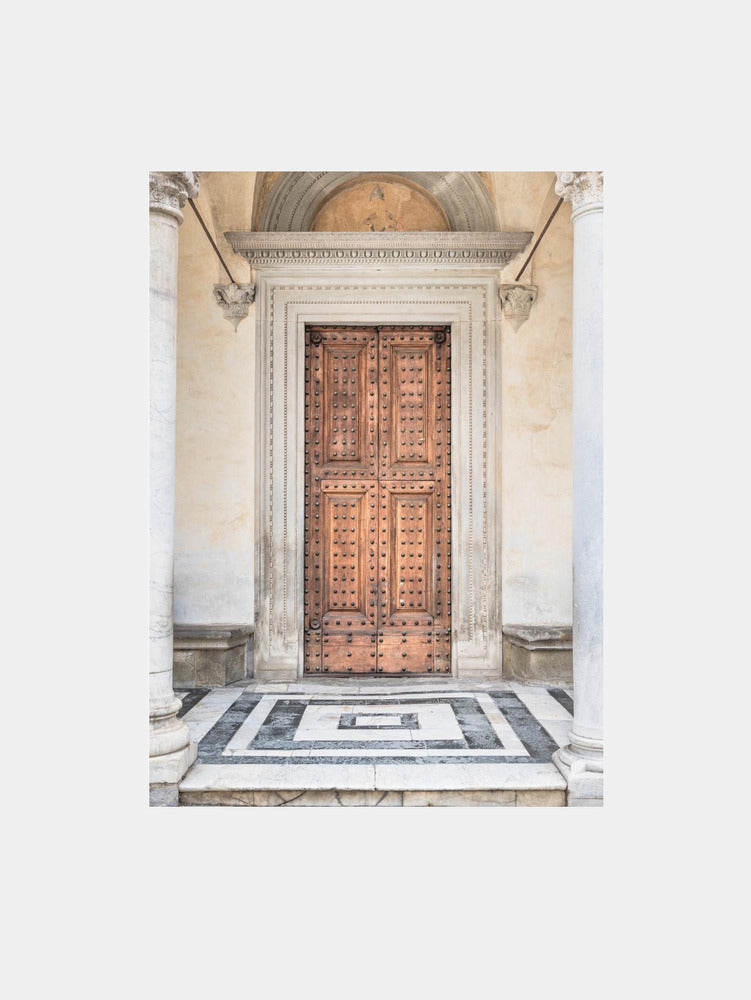 Ancient brown door Art Print