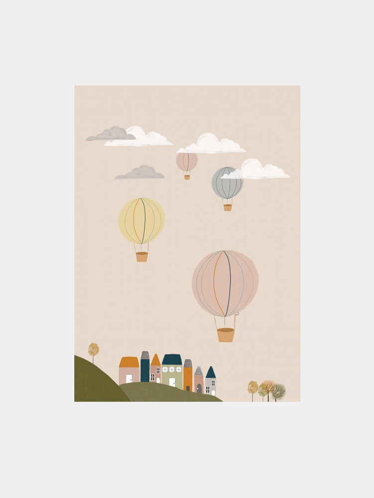 Balloons Over Pastel Town