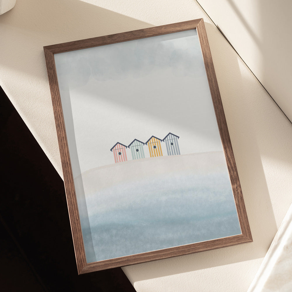 Beach Cabins Art Print
