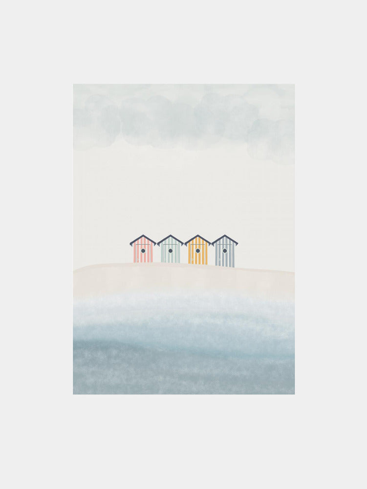 Beach Cabins Art Print