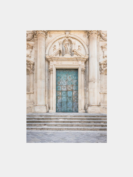Church door in Lecce, Italy Art Print