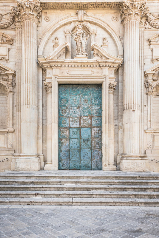 Church door in Lecce, Italy