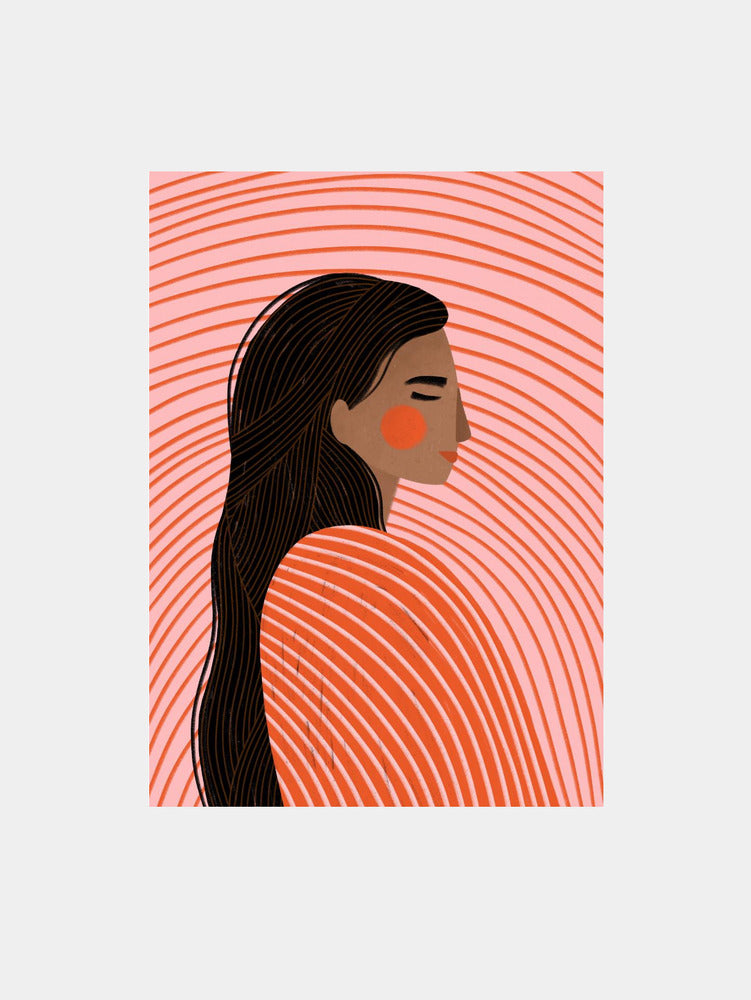 The Woman With the Lines Art Print
