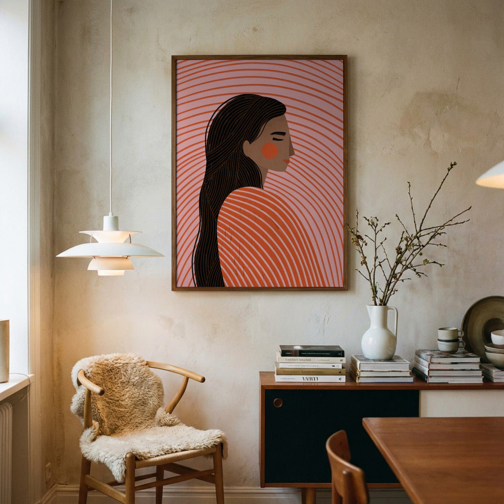 The Woman With the Lines Art Print