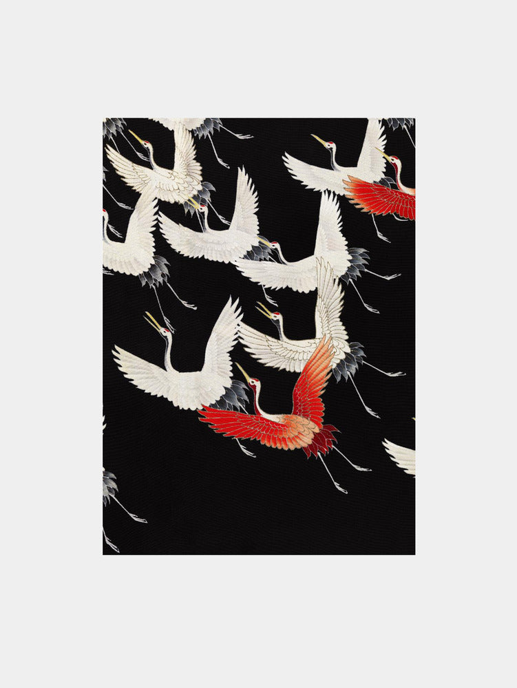 Furisode With a Myriad of Flying Cranes (1910–1920) Art Print