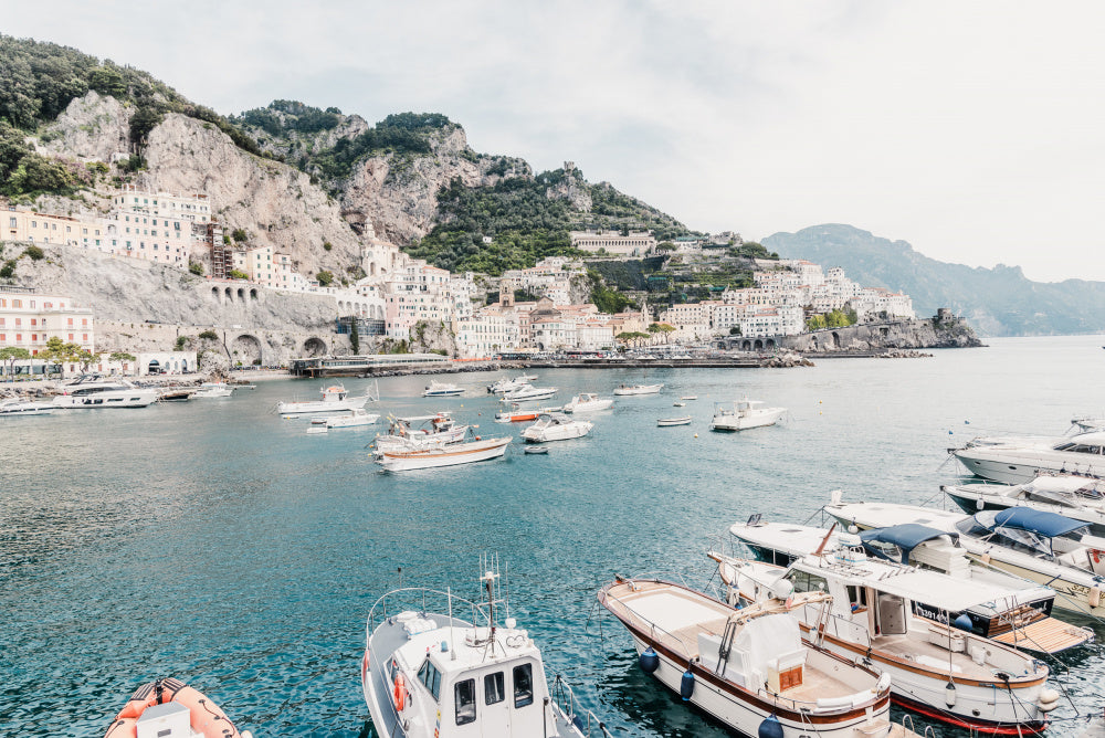 Amalfi coast with boats